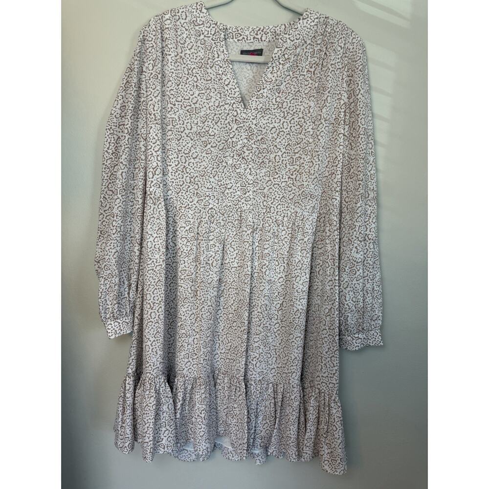 Vince Camuto Tiered Mini Dress Long Sleeve Lined Sz M
